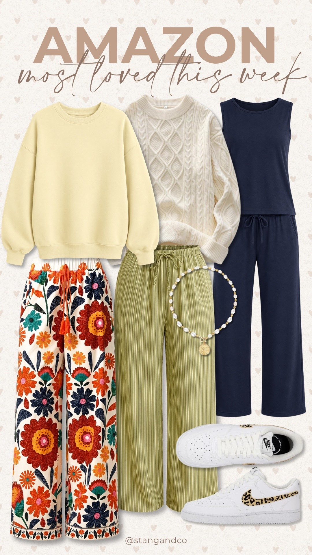 Amazon most loved this week and there are some GOOD ones in here. From the colorful wide leg pants to easy matching sets, cozy layers and sneakers, these are the pieces getting the most attention right now and they’re perfect for that in between summer and fall stretch.

Amazon fashion finds, Amazon most loved, Amazon favorites, fall fashion, transitional outfits, wide leg pants, matching set, fall sweaters, casual outfits, Amazon sneakers, tall girl fashion, stangandco

#LTKActive #LTKTall #LTKootd