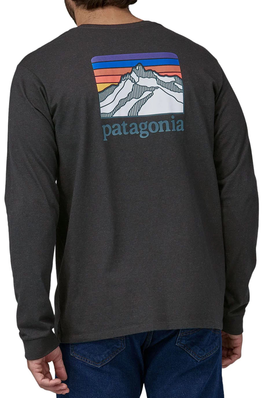 Patagonia Men's Line Logo Ridge Responsbilit-Tee Long Sleeve T-Shirt, Small, Ink Black | Dick's Sporting Goods