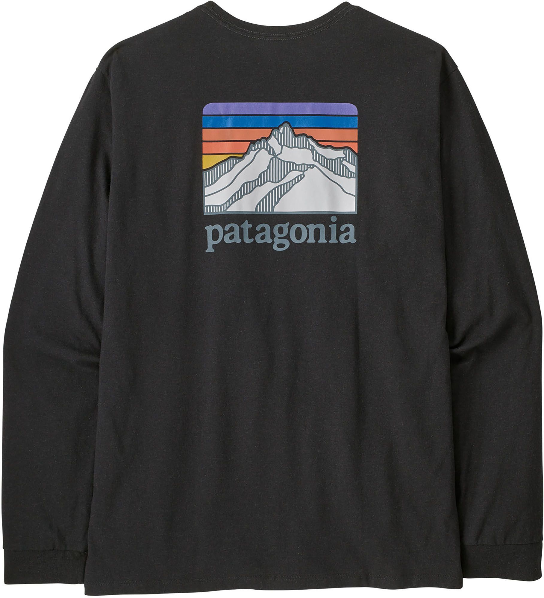 Patagonia Men's Line Logo Ridge Responsbilit-Tee Long Sleeve T-Shirt, Small, Ink Black | Dick's Sporting Goods