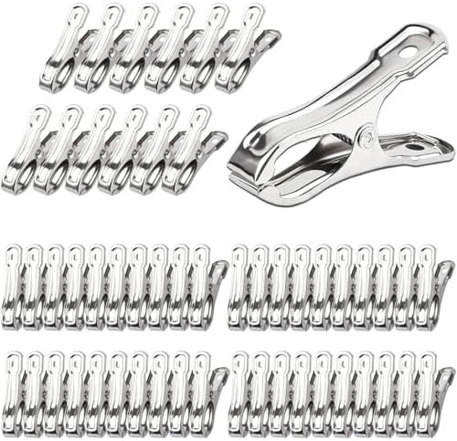 JULMELON Garden Clips, 55 PCS Stainless Steel Greenhouse Clamps Heavy Duty Greenhouse Clips Hoops... | Amazon (US)