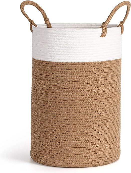 INDRESSME Tall Laundry Basket Woven Jute Rope Dirty Clothes Hamper Rope Basket for Blanket in Liv... | Amazon (US)