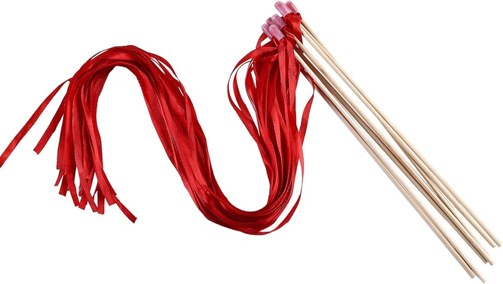 100PCS Ribbon Stick Wands Wedding Streamers with Silk Fairy Stick Wand for Wedding Party Baby Sho... | Amazon (US)