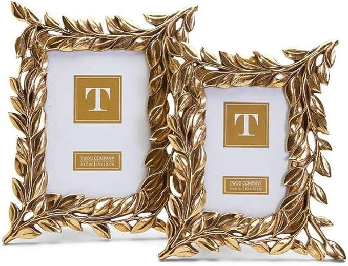 Two's Company Golden Laurel Photo Frames, Set of 2, 4x6 inches and 5x7 inches | Amazon (US)