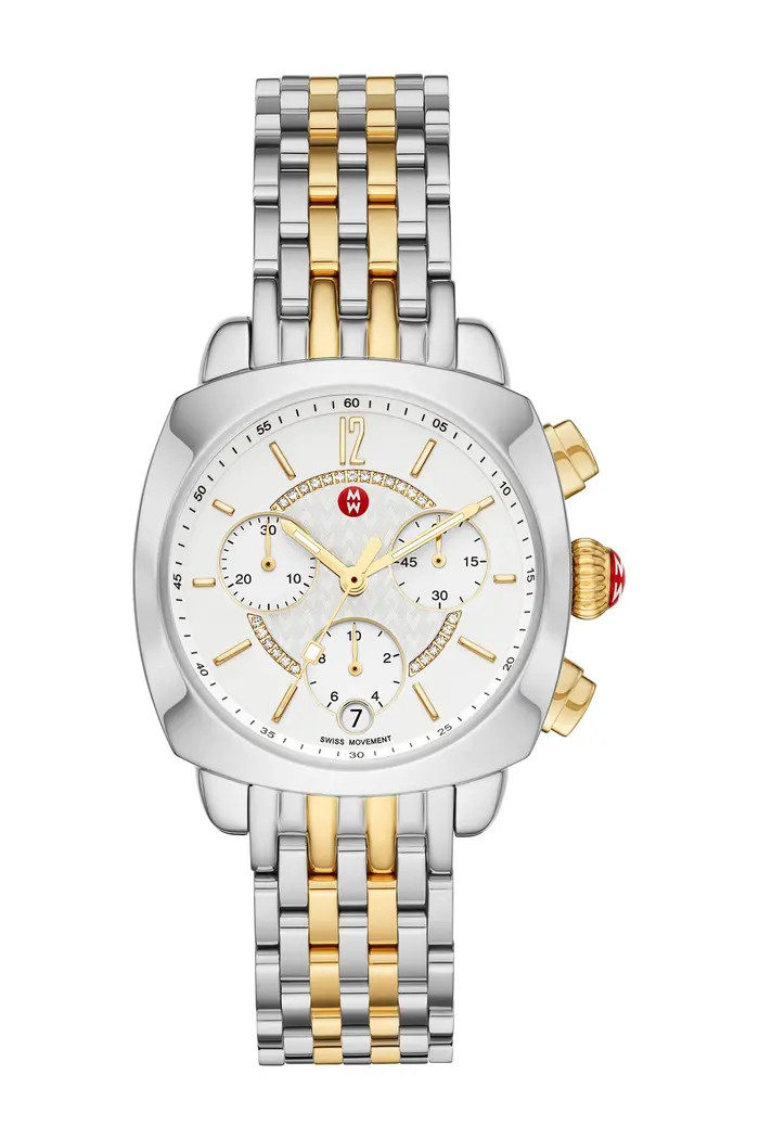 MICHELE Women's Ascalon Diamond Two-Tone Bracelet Watch, 34mm x 41mm - 0.05 ctw | Nordstromrack | Nordstrom Rack