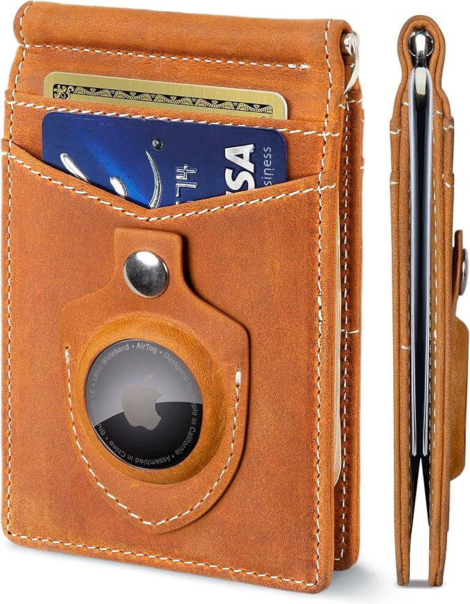 SERMAN BRANDS RFID Blocking Wallet Slim Bifold - Genuine Leather Minimalist Front Pocket Wallets ... | Amazon (US)