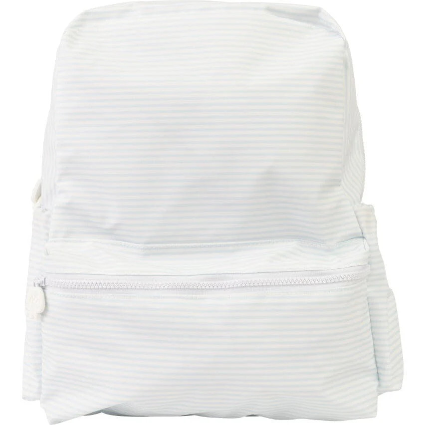 The Backpack in Light Blue Stripe | Maisonette