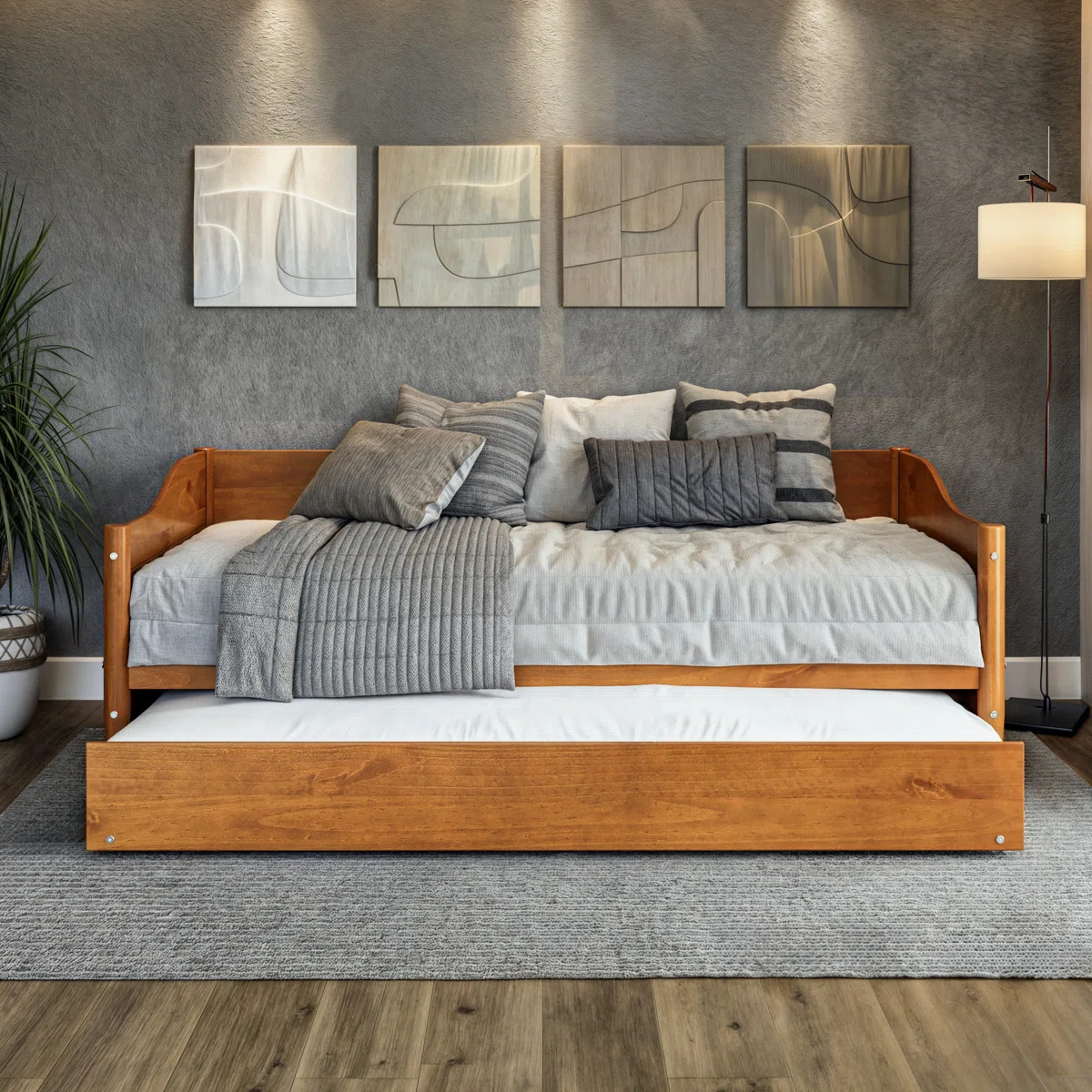 Anayelli Solid Wood Classic Daybed with Trundle | Wayfair North America