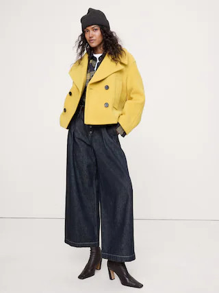 Italian Melton Wool-Blend Peacoat | Banana Republic (CA)