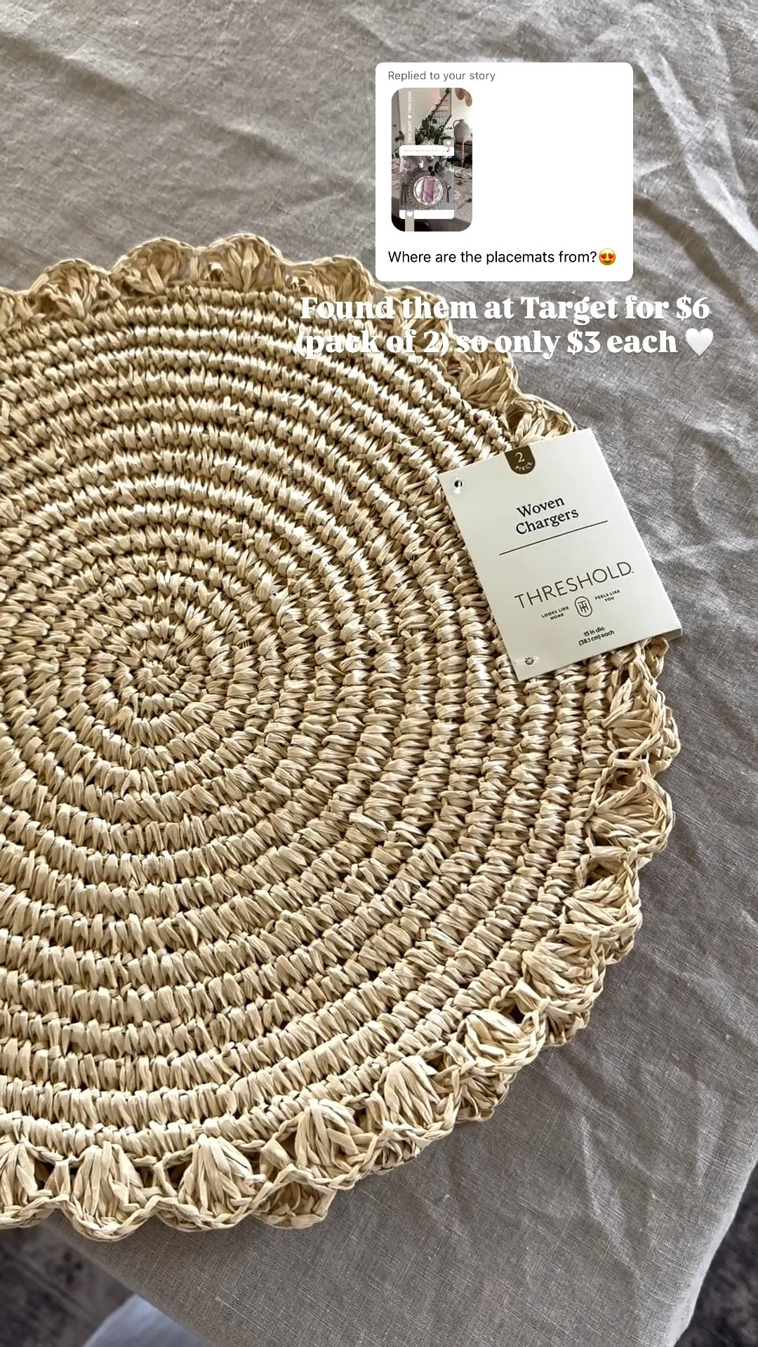 Beautiful placemats for $3 each 🤍

#LTKHome #LTKSeasonal #LTKSaleAlert