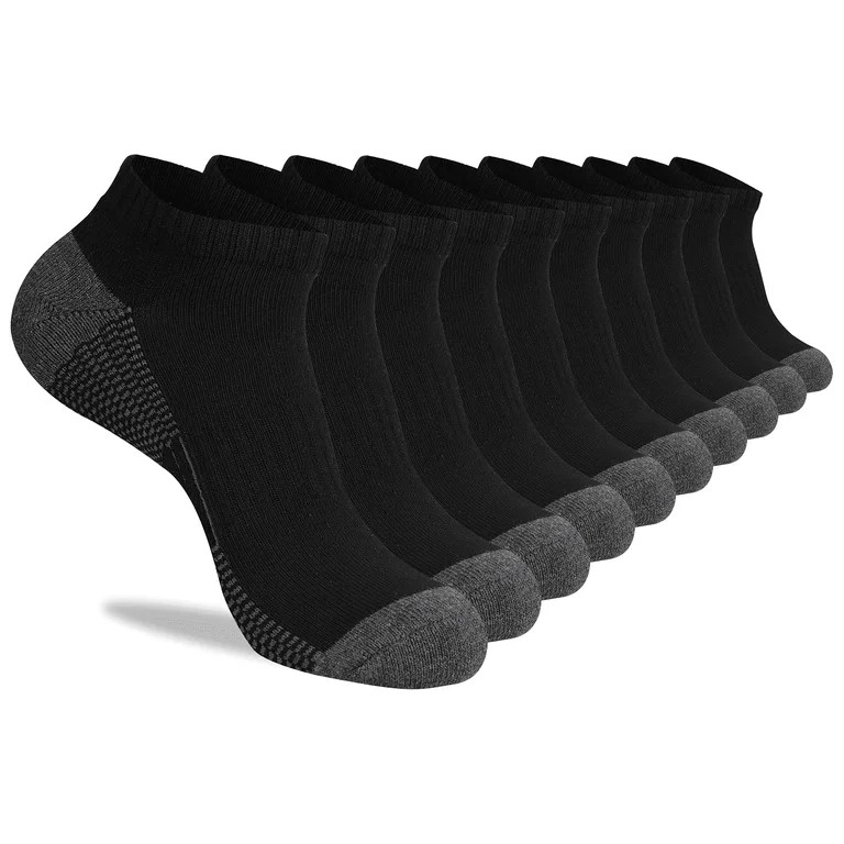 COOPLUS Mens 10 Pairs Athletic Ankle Socks Men's Breathable Low Cut Socks | Walmart (US)