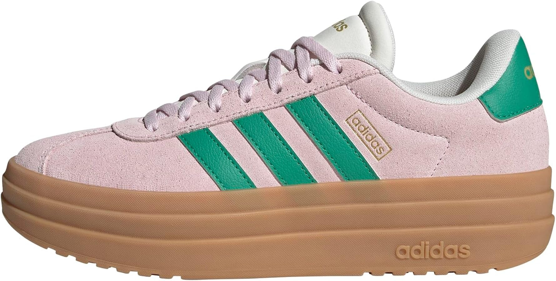 adidas Womens Vl Court Bold Lace Up Sneakers Shoes Casual - Pink | Amazon (US)