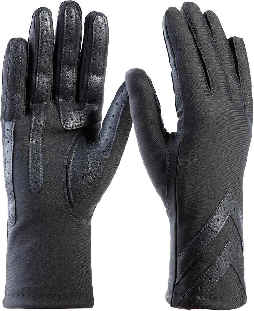 isotoner womens Spandex Touchscreen Cold Weather Gloves With Warm Fleece Lining and Chevron Detai... | Amazon (US)