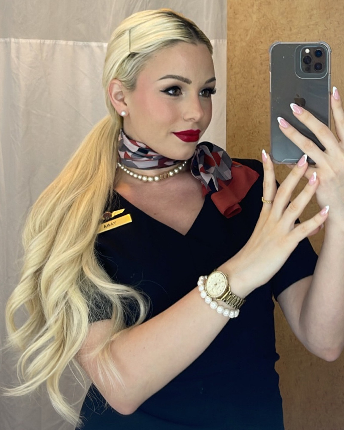 Flight Attendant Red Lipstick MAC Cosmetics “Russian Red"