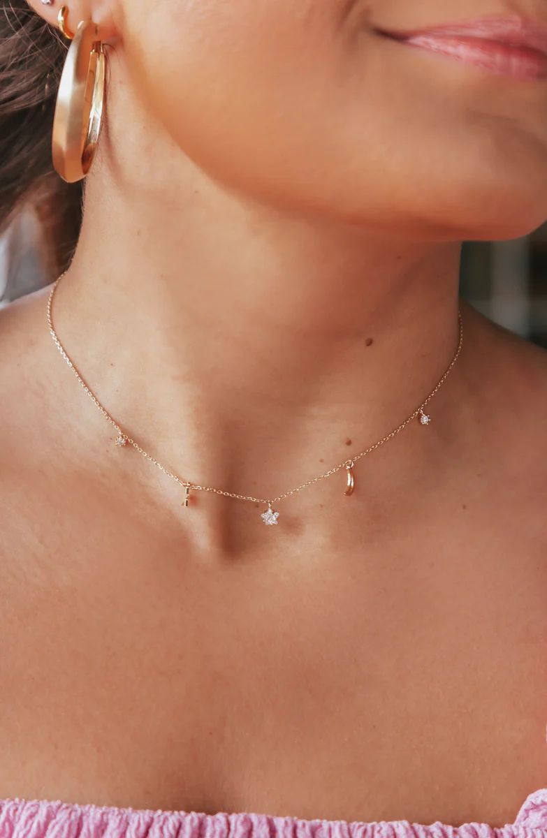 Sister Moon Gold Dainty Necklace | Apricot Lane Boutique