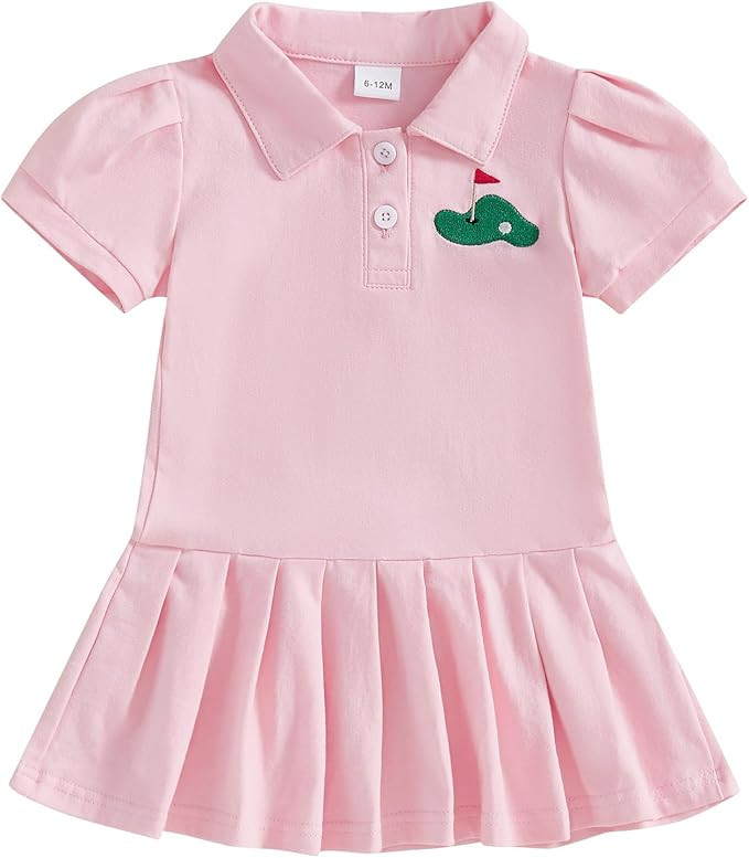 Chloefairy Kids Toddler Baby Girl Golf Outfit Golf Polo Dress Short Sleeve Hole in One Golf Summe... | Amazon (US)
