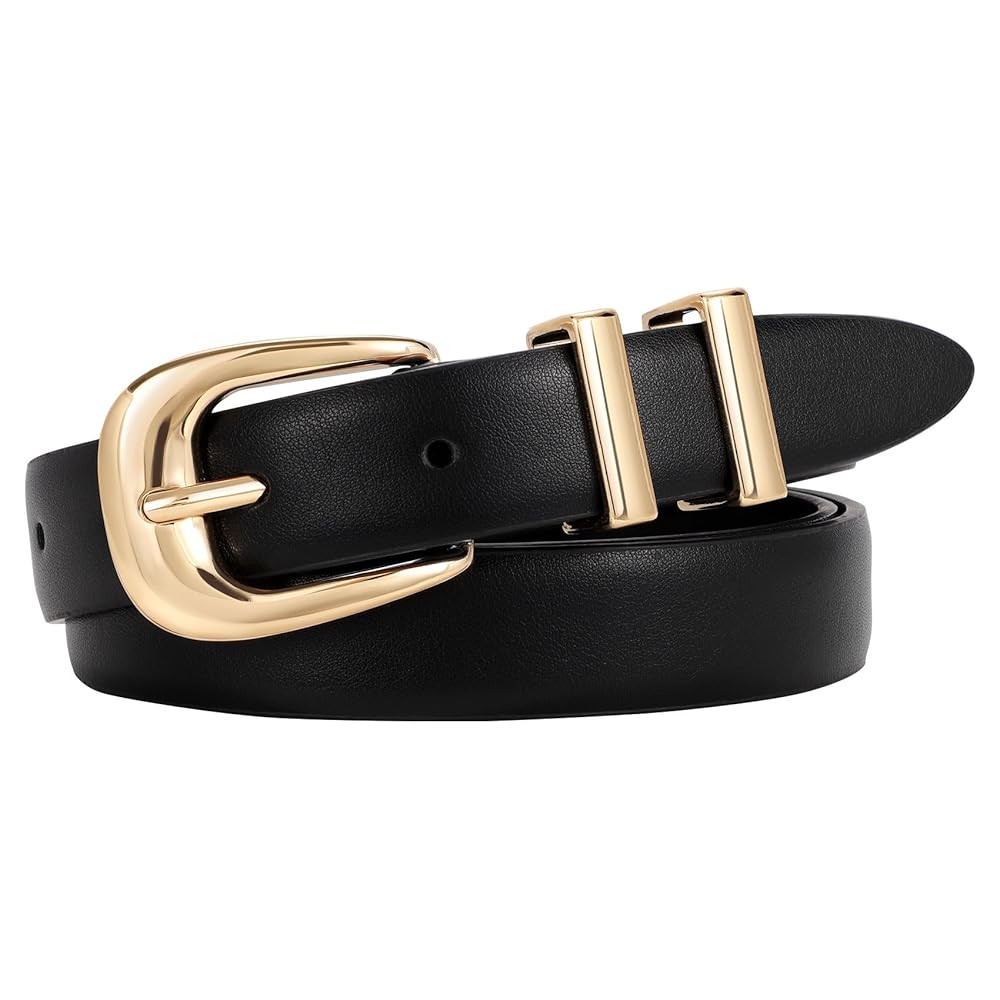 WERFORU Women Leather Belt Fashion Leather Waist Belt for Pants Jean Ladies Western Belt with Gol... | Amazon (US)