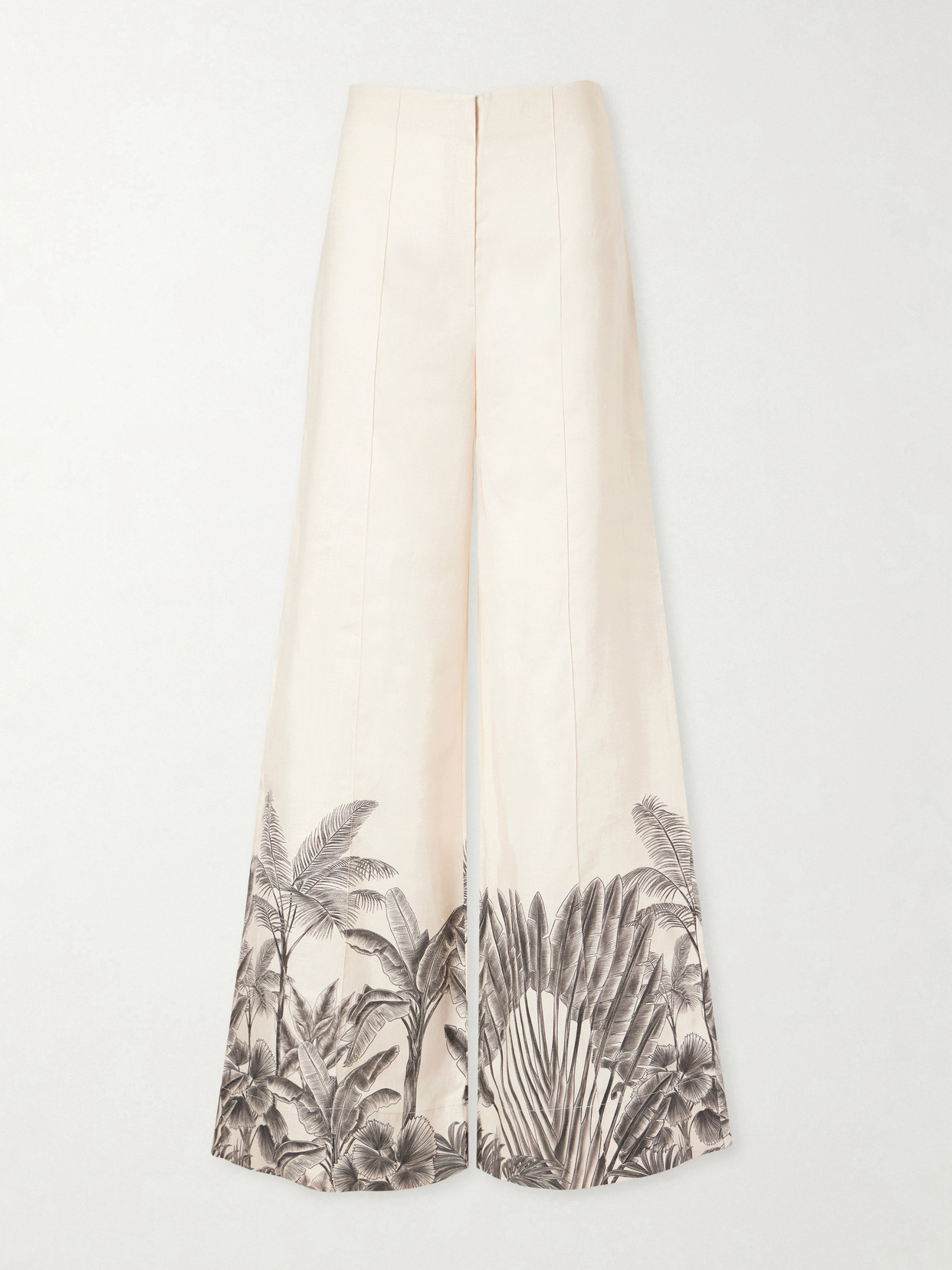 Andres Otalora - Voz De Calma Printed Linen Wide-leg Pants - Ecru | NET-A-PORTER (UK & EU)