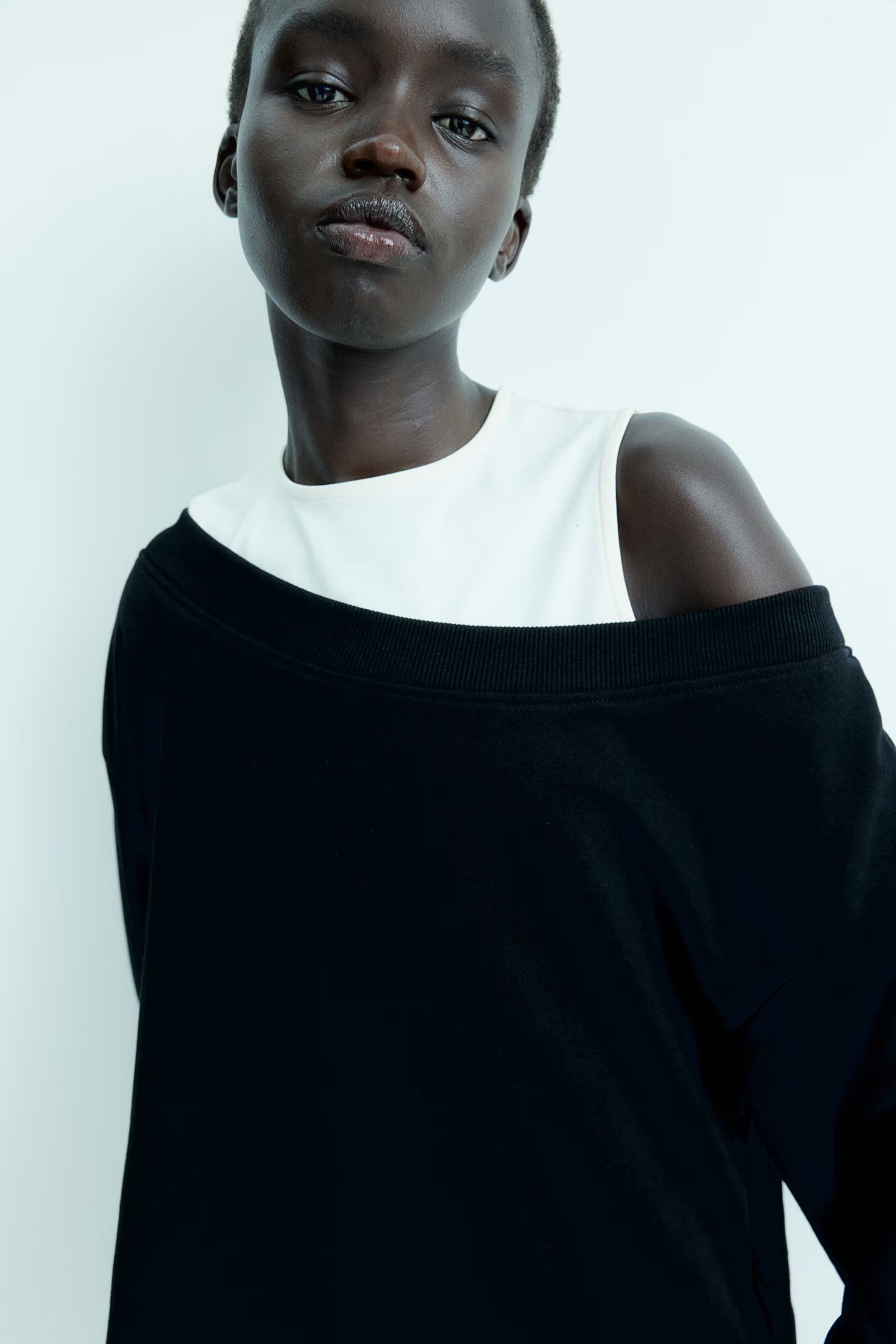 Off-the-Shoulder Sweatshirt - Light gray melange - Ladies | H&M US | H&M (US + CA)