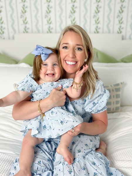 Mommy and mini matching charm bracelets! 🩵 The Broke Brooke x Lisi Lerch  jewelry, purse, accessories Hill House nap dress baby girl mama mom and me dresses smocked blue ditzy floral 

#LTKbaby #LTKfamily #LTKkids