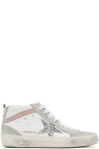 SSENSE Exclusive White & Gray Mid Star Sneakers | SSENSE