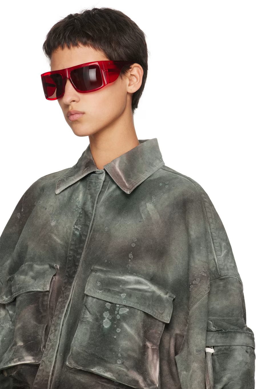 Red Linda Farrow Edition Andre Sunglasses | SSENSE