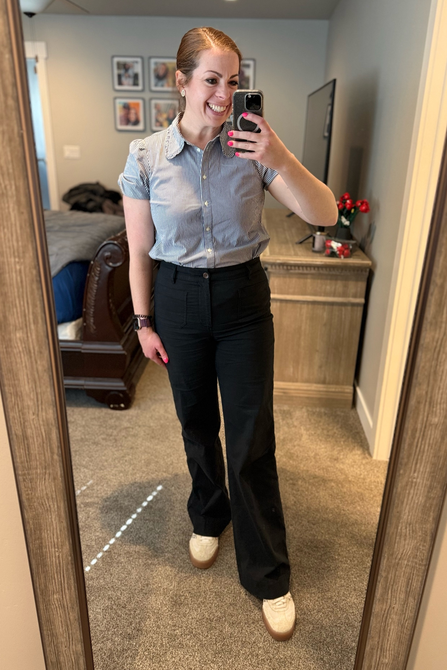 These pants and top are from J.Crew Factory and sooo good! These pants are lightweight and my favorite!! In a 29 T and a M.

#LTKMidsize #LTKFindsUnder50 #LTKWorkwear