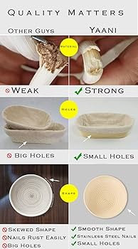 YAANI Sourdough Starter Kit, Sourdough Bread Baking Supplies, Banneton Bread Proofing Basket Set ... | Amazon (US)