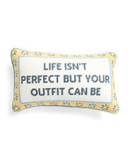9x15 Life Isn't Perfect Needlepoint Pillow | TJ Maxx