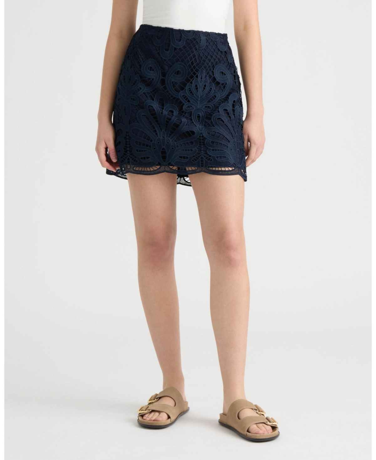 Nvlt Women's Mini Lace Skirt - Navy | Macy's