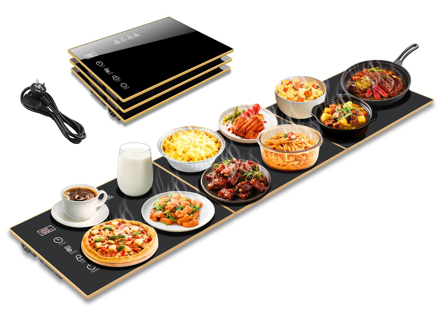 Electric Warming Tray, Extra-Long 47.24'' x 11.81'' Glass Surface, 3-in-1 Warming Mat for Food, w... | Amazon (US)