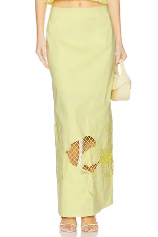 Clea Esme Embroidered Skirt in Citrine from Revolve.com | Revolve Clothing (Global)
