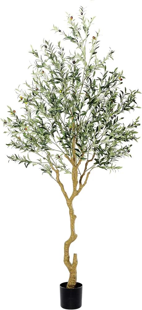 Nafresh Tall Faux Olive Tree，8ft（96in） Realistic Potted Silk Artificial Olive Tree， Fake ... | Amazon (US)