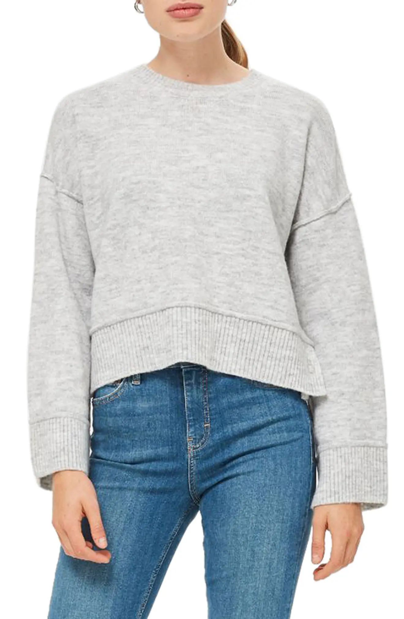 Topshop Mo Seam Detail Popper Sweater | Nordstrom