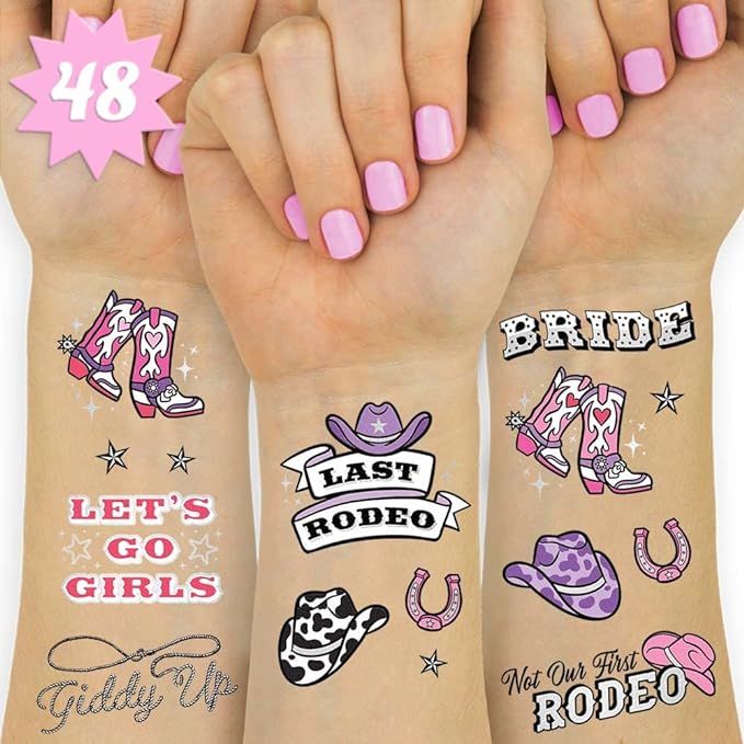 xo, Fetti Last Rodeo Bachelorette Temporary Tattoos - 48 Glitter Styles | Giddy Up Bach Party Dec... | Amazon (US)