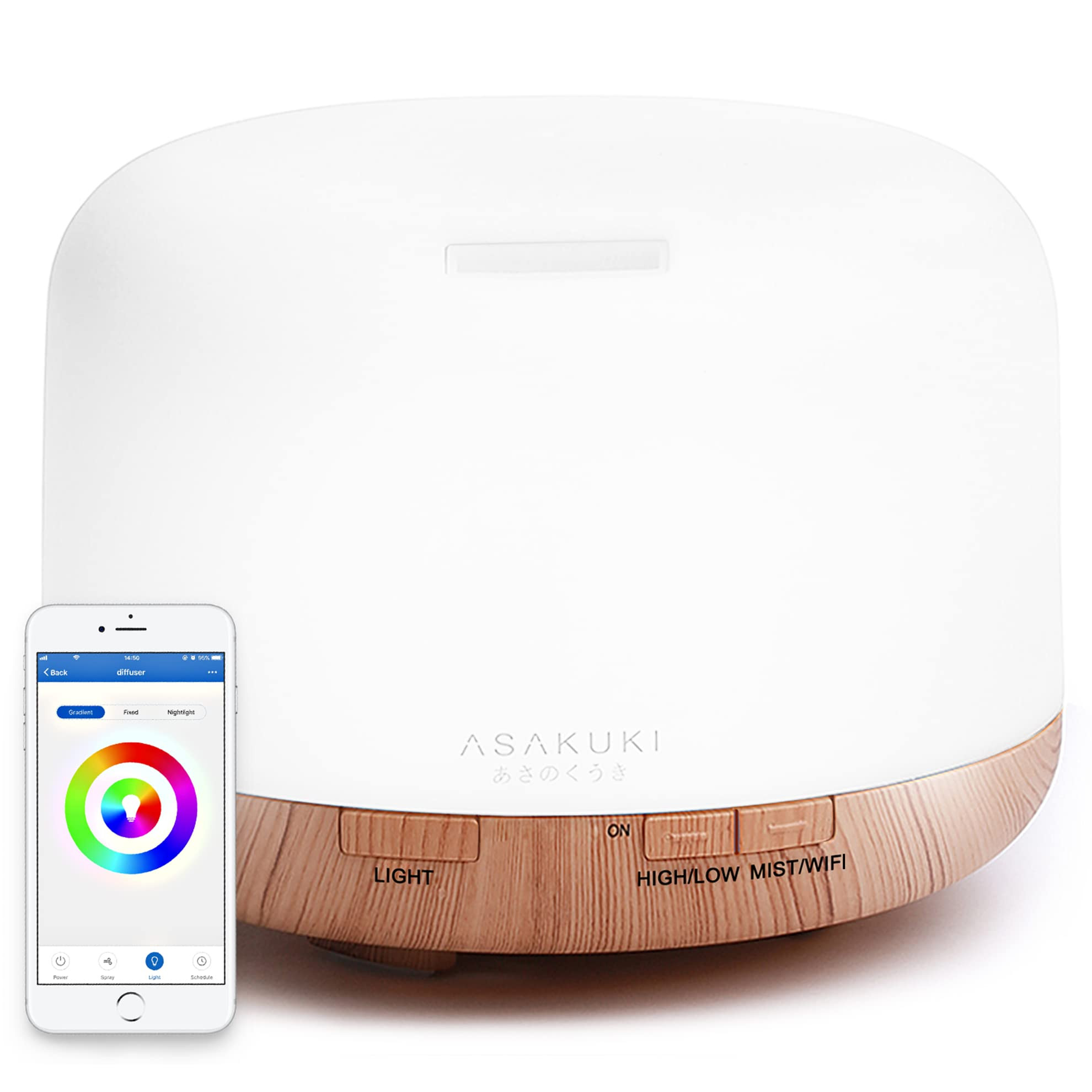 ASAKUKI Smart Wi-Fi Essential Oil Diffuser, App and Voice Control Compatible with Alexa, 500ml Ar... | Amazon (US)