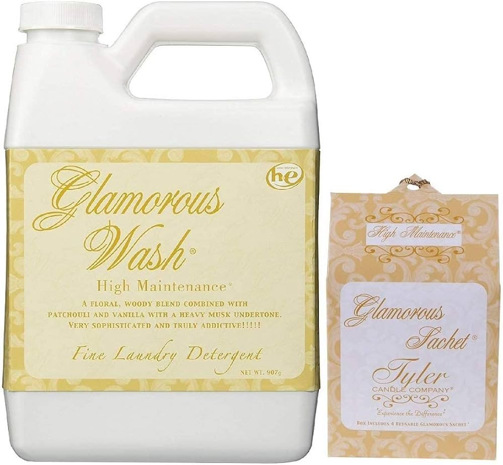 Tyler Candle Glamorous Wash High Maintenance Liquid Laundry Detergent 32oz w/High Maintenance Sac... | Amazon (US)