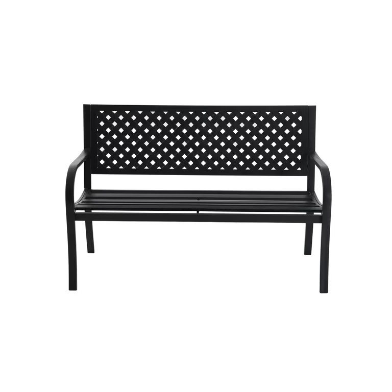 Mainstays Outdoor Durable Steel Bench - Black - Walmart.com | Walmart (US)