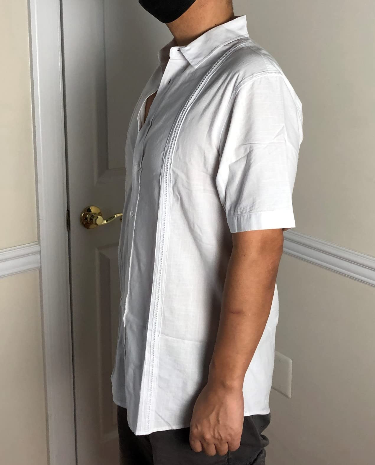 JEKAOYI Mens Casual Linen Cotton Button Down Short Sleeve Shirts Cuban Camp Guayabera Beach Tops | Amazon (US)