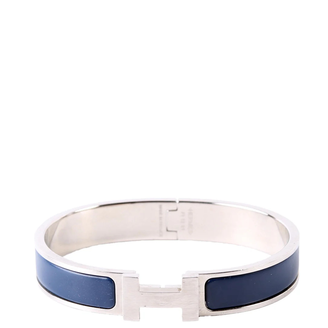 Clic HH Narrow Bracelet Silver/Blue | Keeks Designer Handbags
