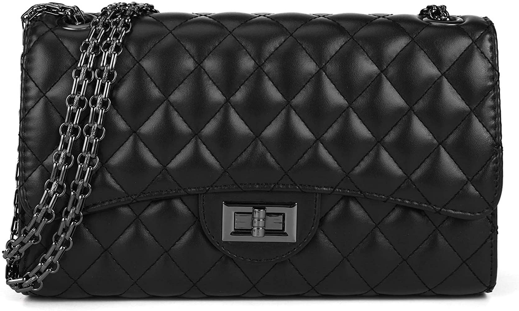 Quilted Crossbody Bags for Women Leather Ladies Shoulder Purses with Chain Strap Stylish Clutch P... | Amazon (US)