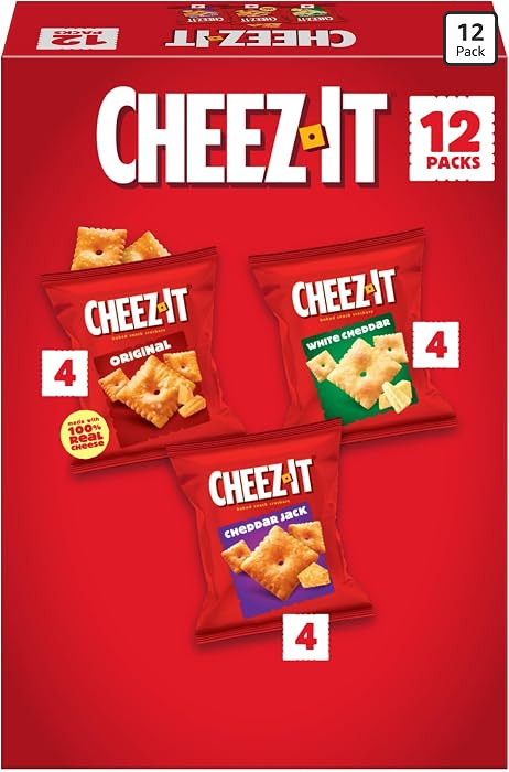 Cheez-It Cheese Crackers, Baked Snack Crackers, Lunch Snacks, Variety Pack, 12.1oz Box (12 Packs) | Amazon (US)