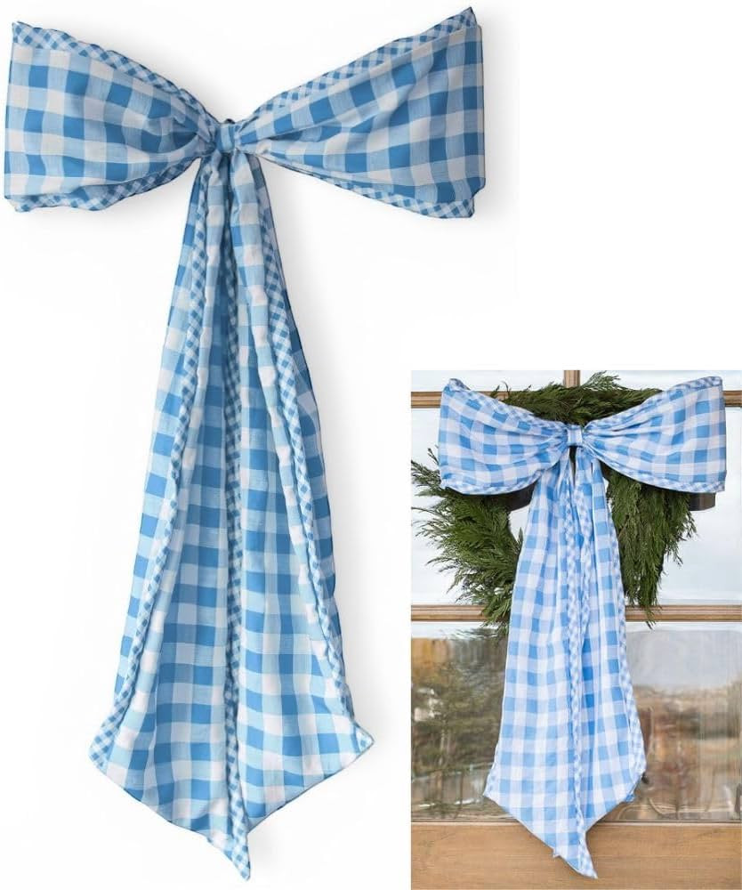 Back to School Classroom Decor Oversized Gingham Bow 39 x 26 Inches Hanging Decor for Classroom B... | Amazon (US)