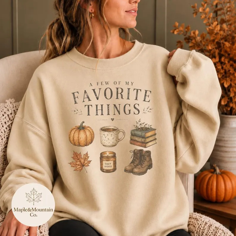 Favorite Fall Things Sweatshirt,  Fall Shirt,Cozy Sweatshirt,Cozy Season Shirt,Fall Gift, Fall Se... | Etsy (Global)
