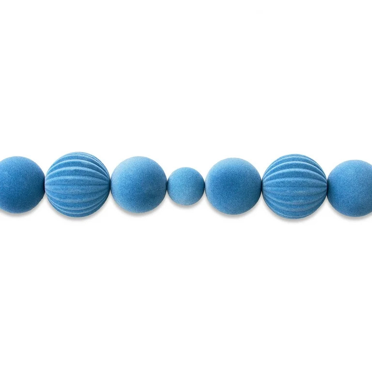 Flocked Shatterproof Ball Christmas Garland, Light Blue, 6', by Holiday Time - Walmart.com | Walmart (US)