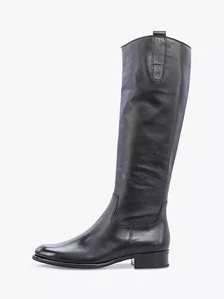 Gabor Brook Medium Length Leather Boots, Black | John Lewis (UK)
