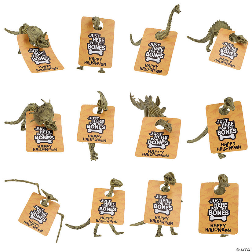 4 3/4" Halloween Dinosaur Skeletons with Handout Card for 12 | Oriental Trading Company