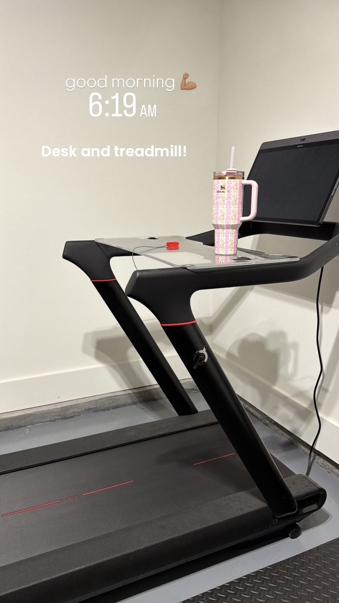 Peloton treadmill and desk! 

#LTKActive #LTKmorningroutine