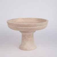 Handmade Beige Travertine Pedestal Bowl Natural Stone Decor | Etsy (US)