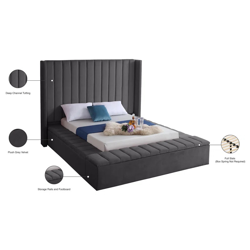 Rick Upholstered Wingback Bed | Wayfair North America