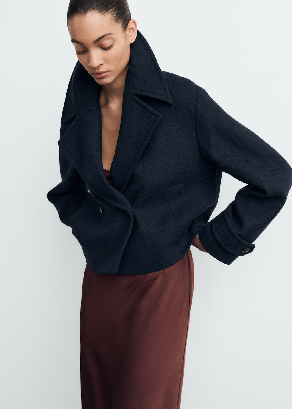 Wool-blend jacket with maxi lapels - Women | MANGO USA | Mango (US/MX/AU)